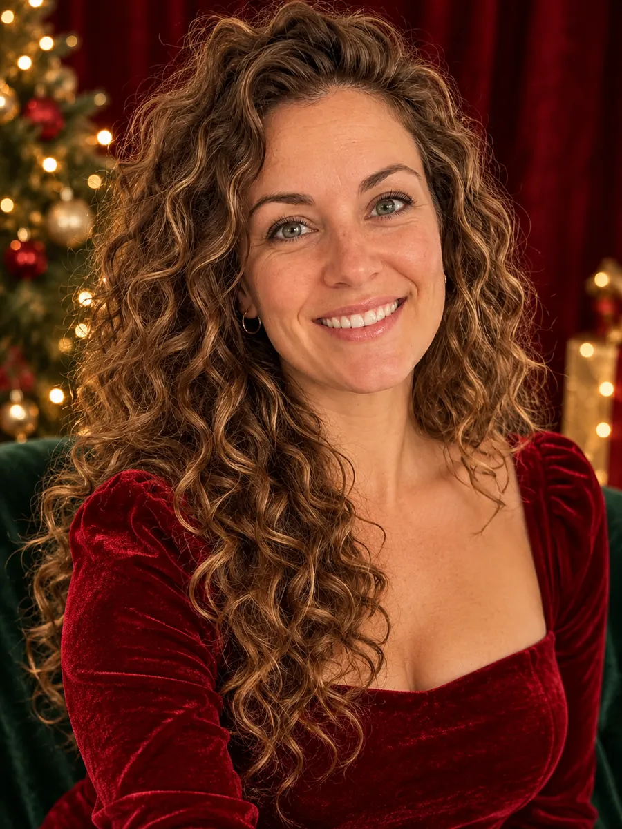AI Christmas photo example in the Studio Portrait style