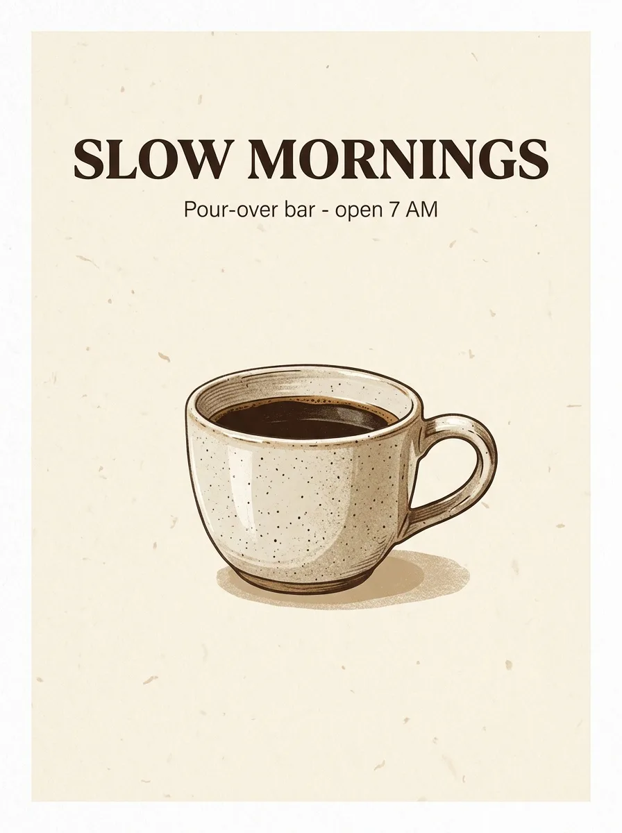 Ejemplo de Póster de café creado con IA