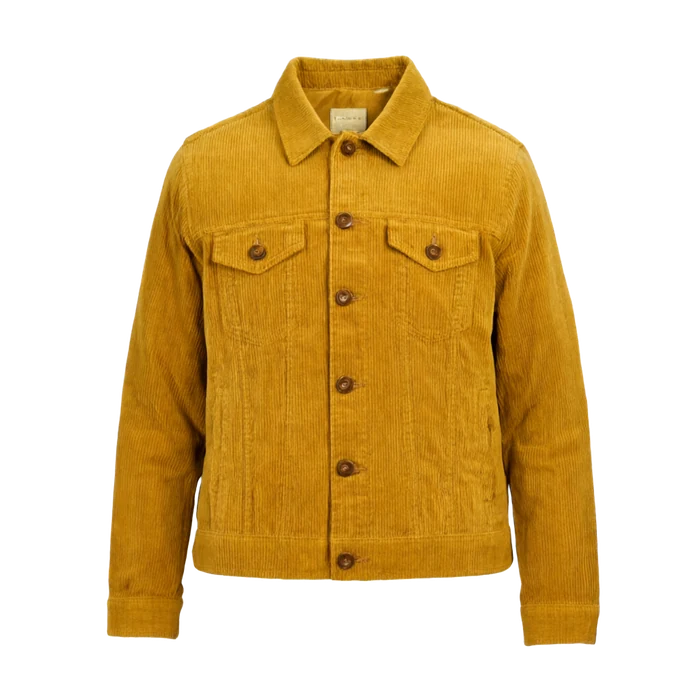 Reference photo of a mustard corduroy jacket on a transparent background